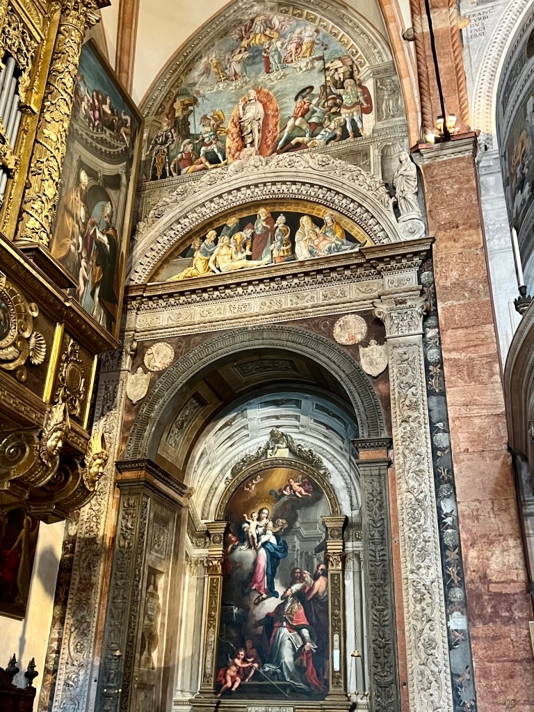 One of the organs at the Verona cathedral 