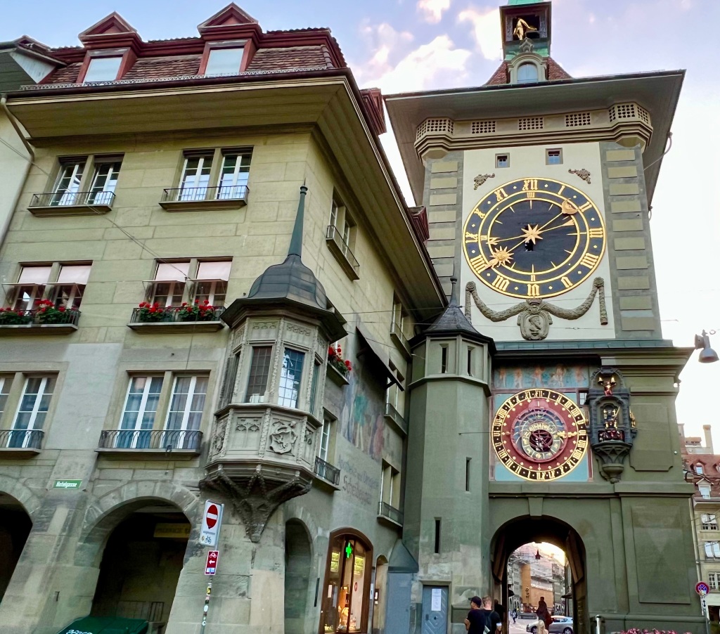 Clocktower and associated building showing ornate details